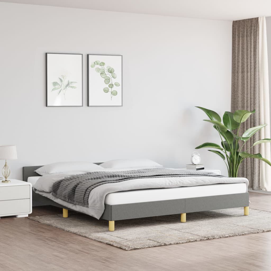 vidaXL Bed Frame without Mattress Dark Grey 183x203 cm King Fabric