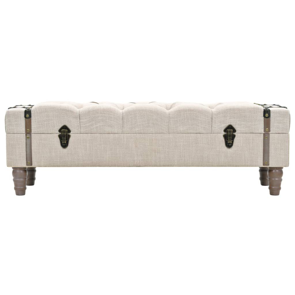 vidaXL Storage Bench Solid Wood and Steel 111x34x37 cm
