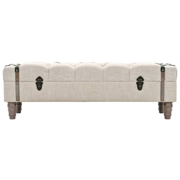 vidaXL Storage Bench Solid Wood and Steel 111x34x37 cm