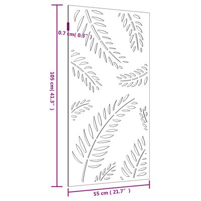 vidaXL Garden Wall Decoration 105x55 cm Corten Steel Leaf Design,  vidaXL Garden Wall Decoration 105x55 cm Corten Steel Leaf Design