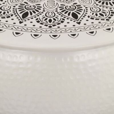 vidaXL Coffee Table Hammered Aluminium 70x30 cm White,  vidaXL Coffee Table Hammered Aluminium 70x30 cm White