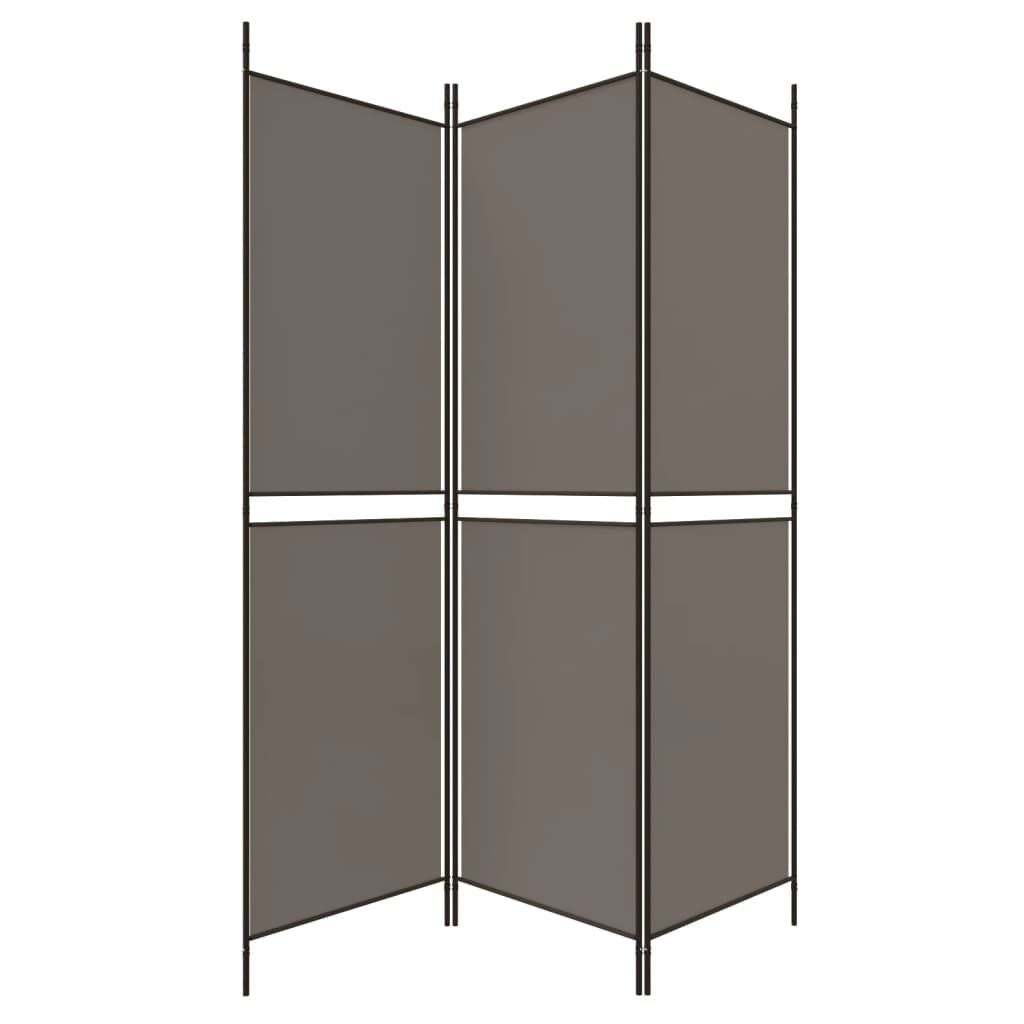 vidaXL 3-Panel Room Divider Anthracite 150x180 cm Fabric