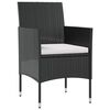 vidaXL 8 Piece Garden Lounge Set with Cushions Poly Rattan Black