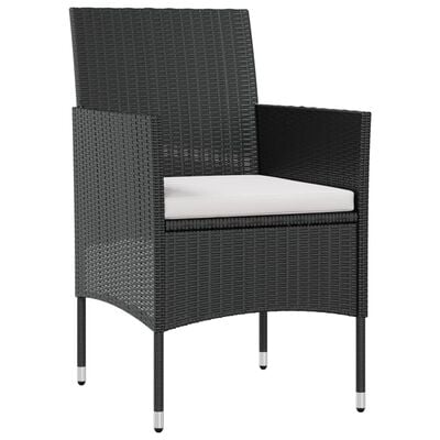 vidaXL 8 Piece Garden Lounge Set with Cushions Poly Rattan Black, black and white vidaXL 8 Piece Garden Lounge Set with Cushions Poly Rattan Black