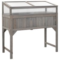 vidaXL Raised Bed with Greenhouse 110x54x120 cm Solid Fir Wood,  vidaXL Raised Bed with Greenhouse 110x54x120 cm Solid Fir Wood