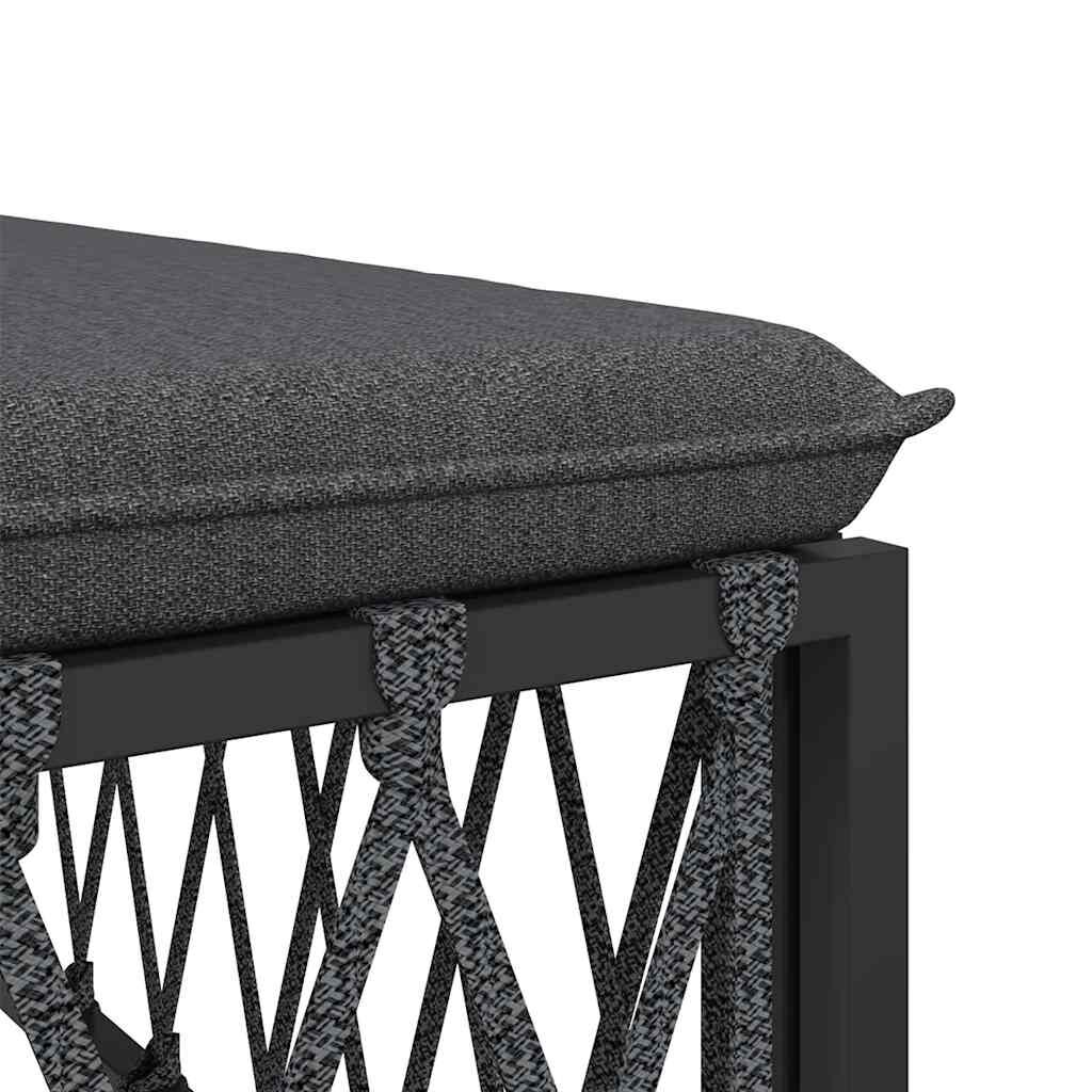 vidaXL Garden Middle Sofa with Cushions Anthracite Woven Fabric