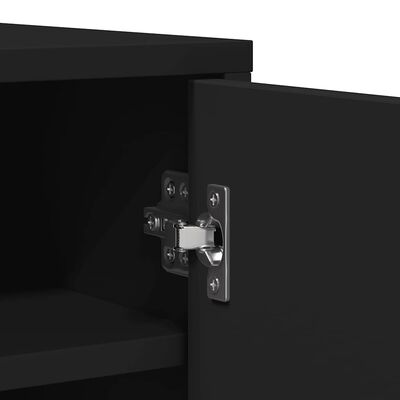 vidaXL Shoe Cabinet Black 60x35x92 cm Engineered Wood, black vidaXL Shoe Cabinet Black 60x35x92 cm Engineered Wood
