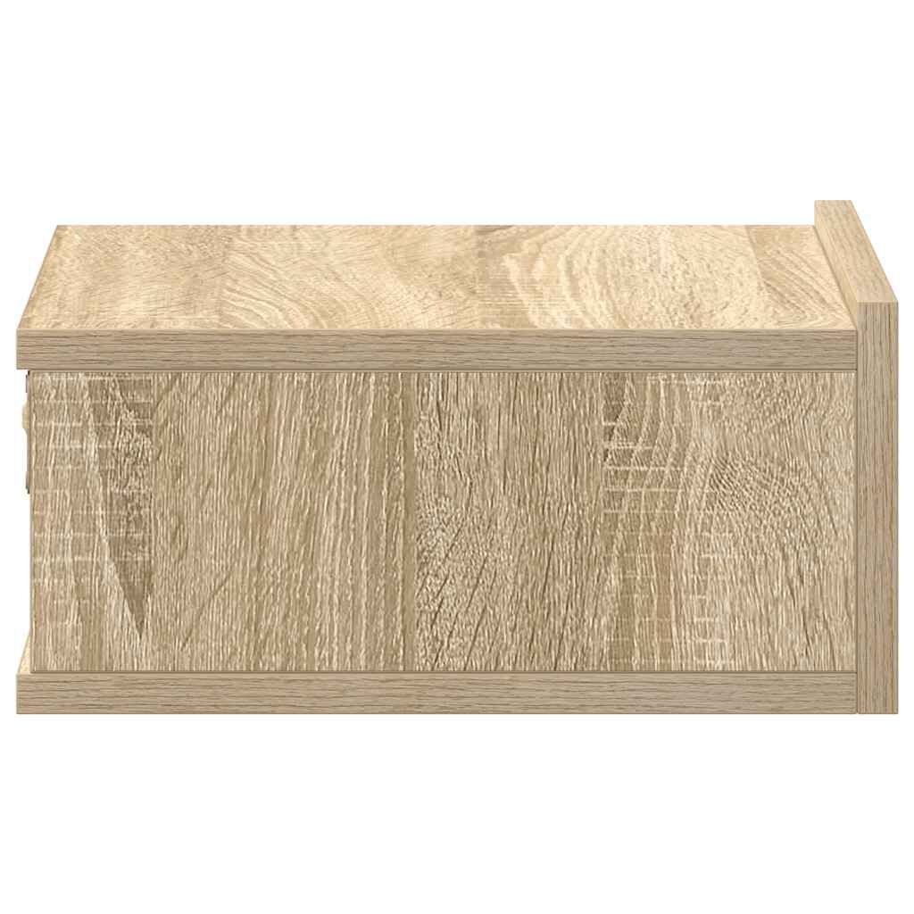 vidaXL Floating Nightstands 2 pcs Sonoma Oak 40x30x15 cm Engineered Wood