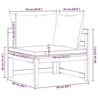 vidaXL Corner Sofa with Cream White Cushions Solid Acacia Wood, cream white vidaXL Corner Sofa with Cream White Cushions Solid Acacia Wood
