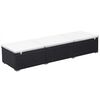 vidaXL Sun Lounger with Cushion Poly Rattan Black