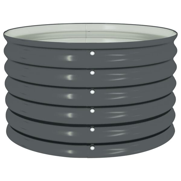 vidaXL Garden Raised Bed 80x80x44 cm Galvanised Steel Grey