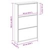 vidaXL Shoe Cabinet 3-Layer Mirror White 63x17x102.5 cm