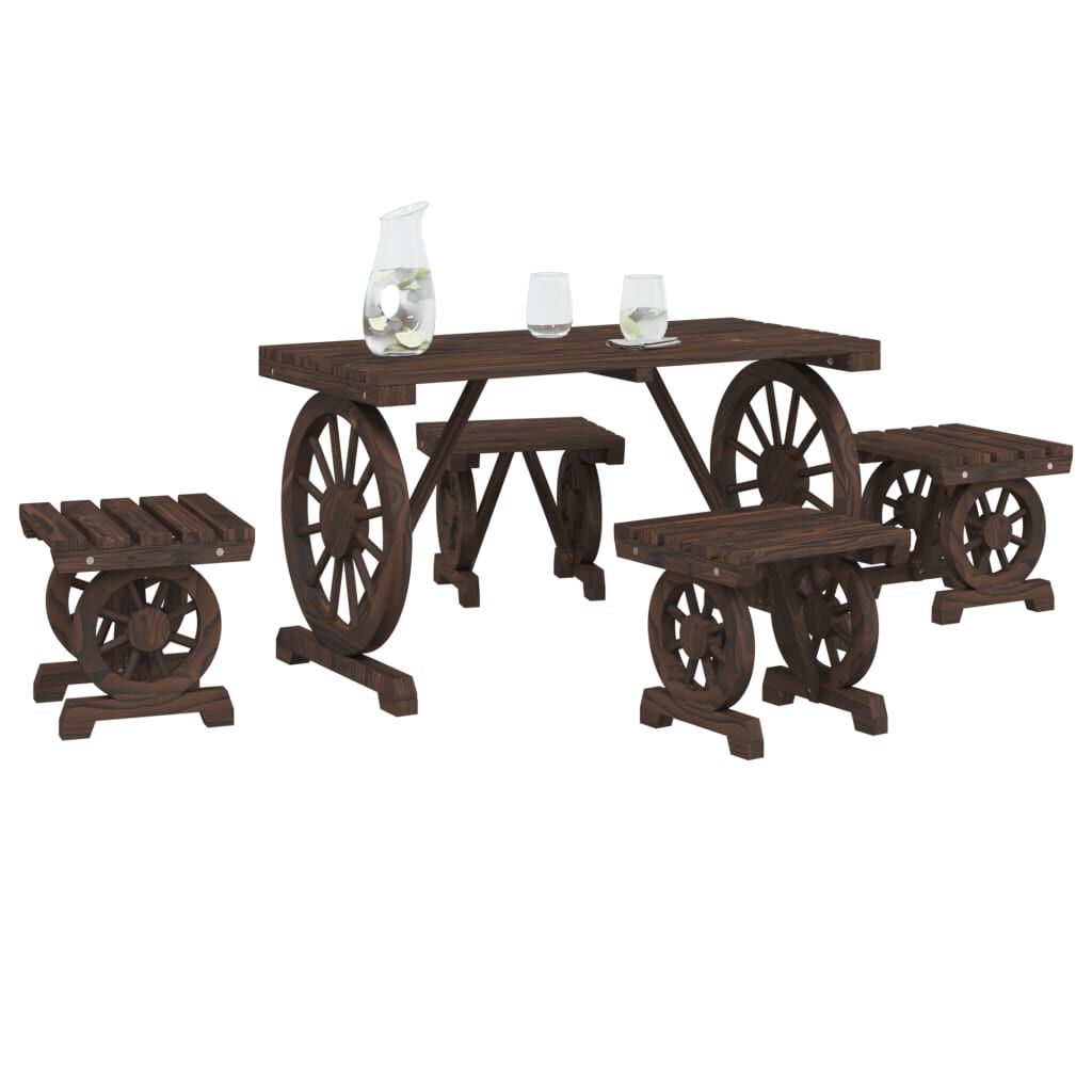 vidaXL 3 Piece Garden Dining Set Solid Wood Fir