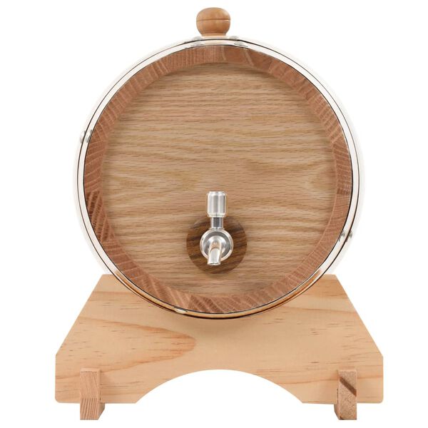 vidaXL Wine Barrel with Tap Solid Oak Wood 6 L
