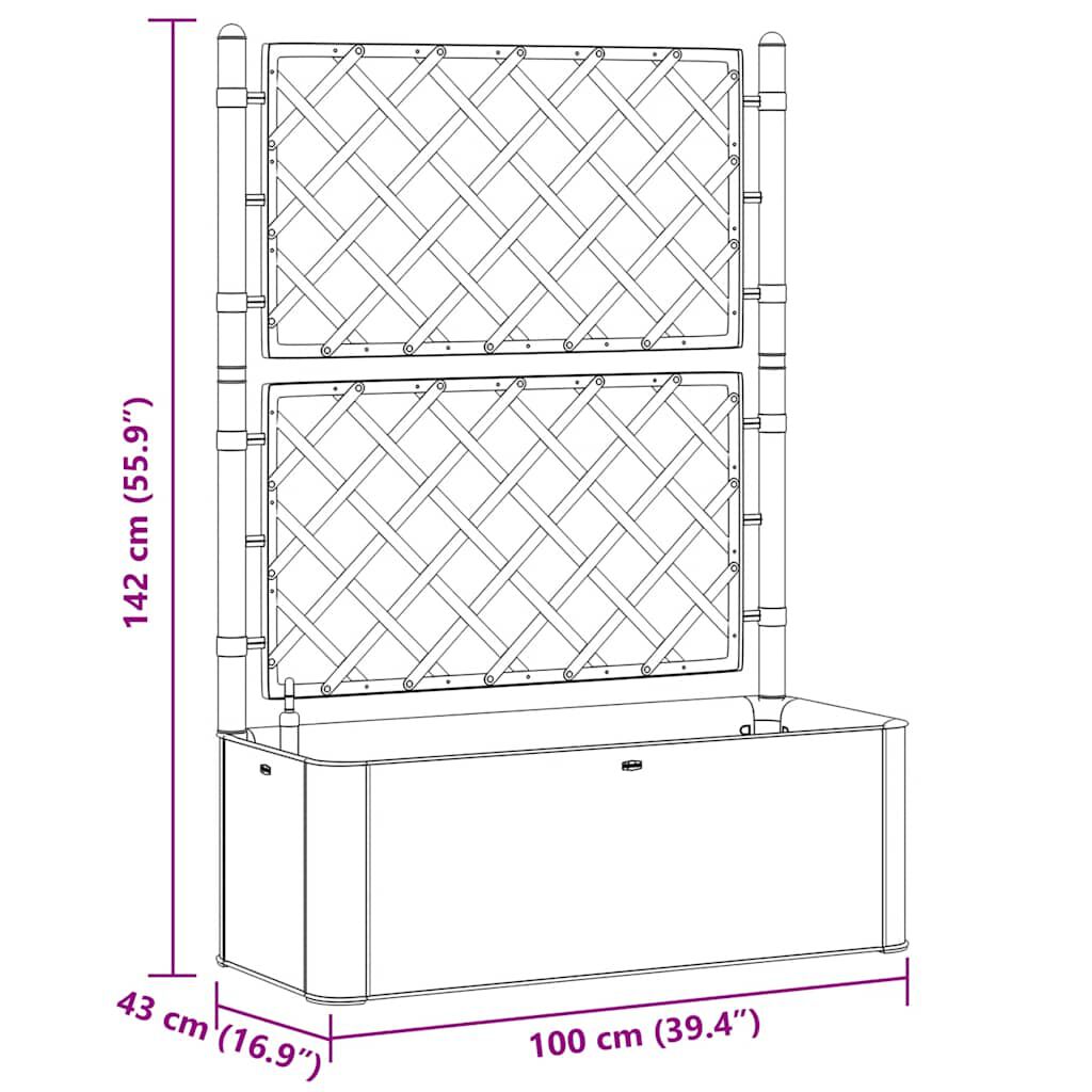 vidaXL Garden Raised Bed with Trellis and Self Watering System White