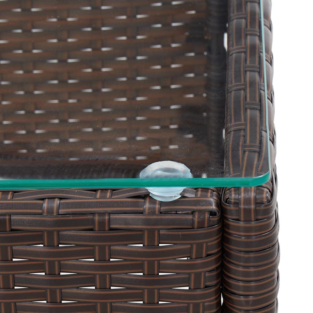 vidaXL 2 Piece Garden Lounge Set with Cushion Poly Rattan Brown