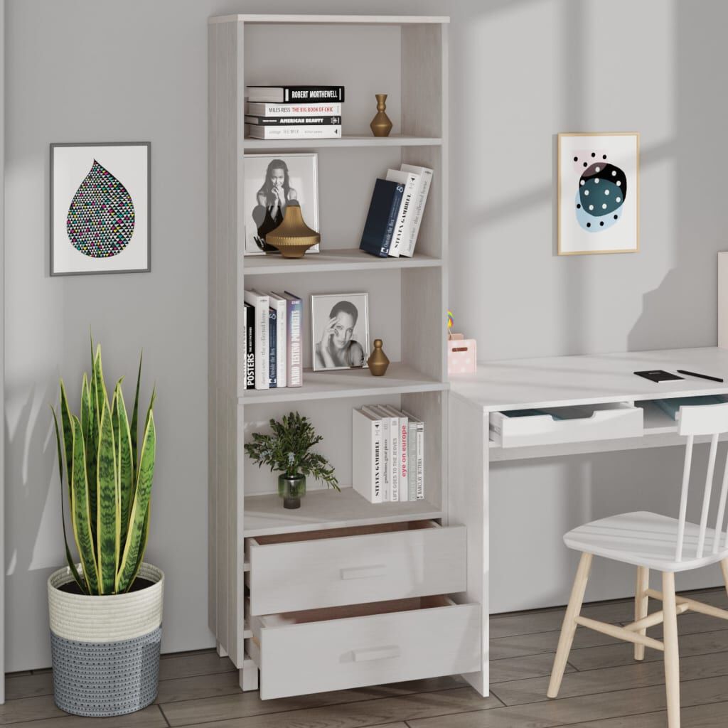 vidaXL Highboard HAMAR White 60x35x180 cm Solid Wood Pine