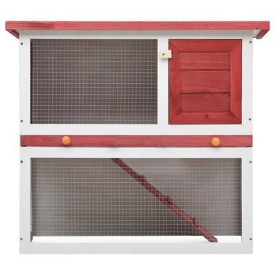 vidaXL Outdoor Rabbit Hutch 1 Door Red Wood, red vidaXL Outdoor Rabbit Hutch 1 Door Red Wood