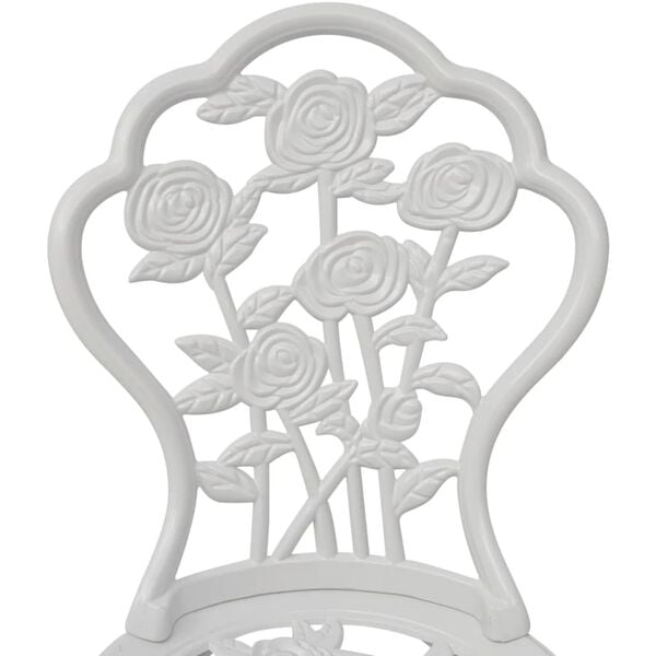 vidaXL Bistro Chairs 2 pcs Cast Aluminium White