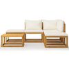vidaXL 6 Piece Garden Lounge Set with Cushions Solid Acacia Wood