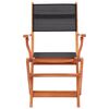 vidaXL Folding Garden Chairs 2 pcs Black Solid Eucalyptus Wood and Textilene