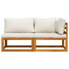 vidaXL 2 Piece Sofa Set with Cream White Cushions Solid Acacia Wood
