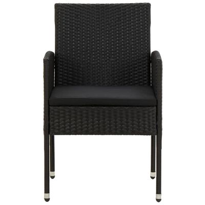 vidaXL 7 Piece Outdoor Dining Set Poly Rattan Black, black vidaXL 7 Piece Outdoor Dining Set Poly Rattan Black