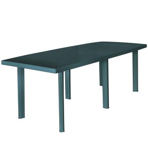 vidaXL Outdoor Table | Green | Plastic | Large | Outdoor Table | Rectangular