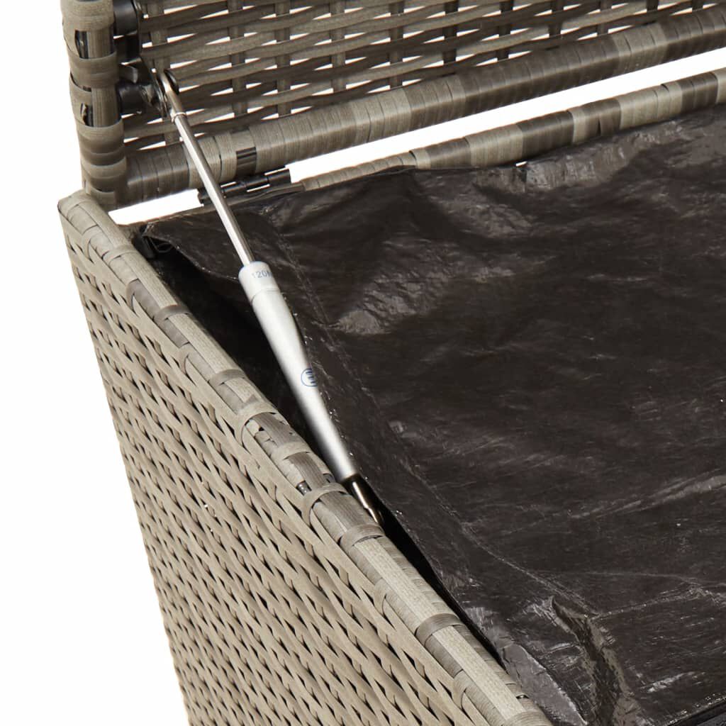 vidaXL Garden Storage Box Grey 283L Poly Rattan