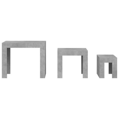 vidaXL Nesting Coffee Tables 3 pcs Concrete Grey Engineered Wood, concrete grey vidaXL Nesting Coffee Tables 3 pcs Concrete Grey Engineered Wood