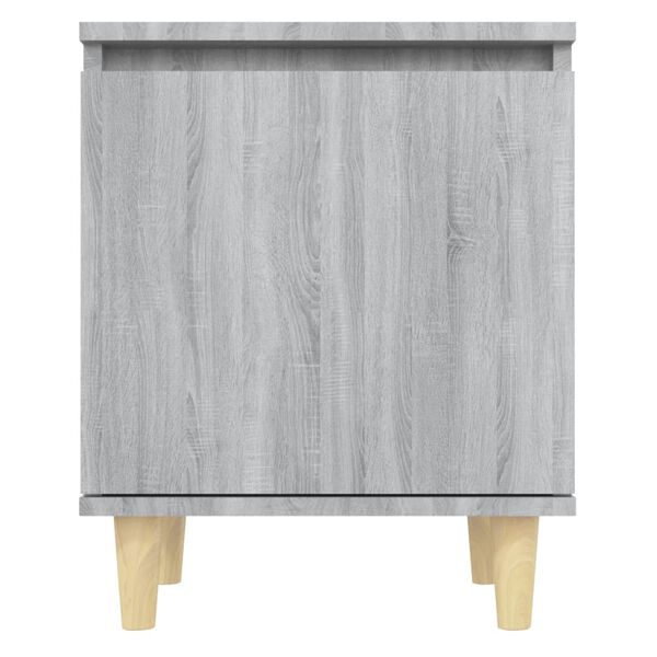 vidaXL Bed Cabinet with Solid Wood Legs Grey Sonoma 40x30x50 cm