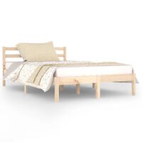 vidaXL Bed Frame without Mattress Solid Wood Pine 120x200cm, natural vidaXL Bed Frame without Mattress Solid Wood Pine 120x200cm