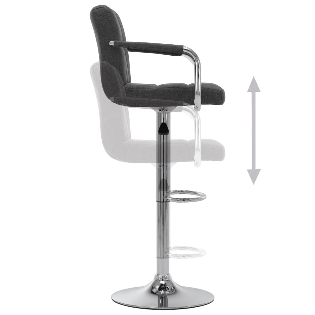 vidaXL Bar Stool Dark Grey Fabric