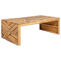 vidaXL Coffee Table Erosion Solid Teak Wood 110x35x38 cm,  vidaXL Coffee Table Erosion Solid Teak Wood 110x35x38 cm