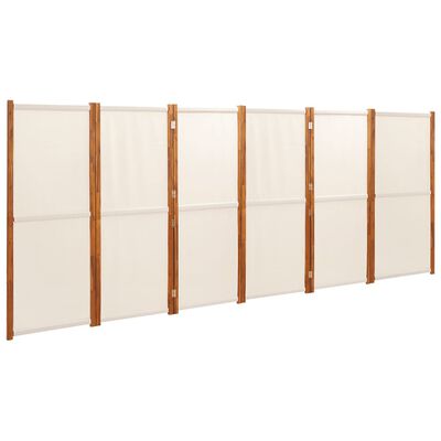 vidaXL 6-Panel Room Divider Cream White 420x180 cm, cream white vidaXL 6-Panel Room Divider Cream White 420x180 cm