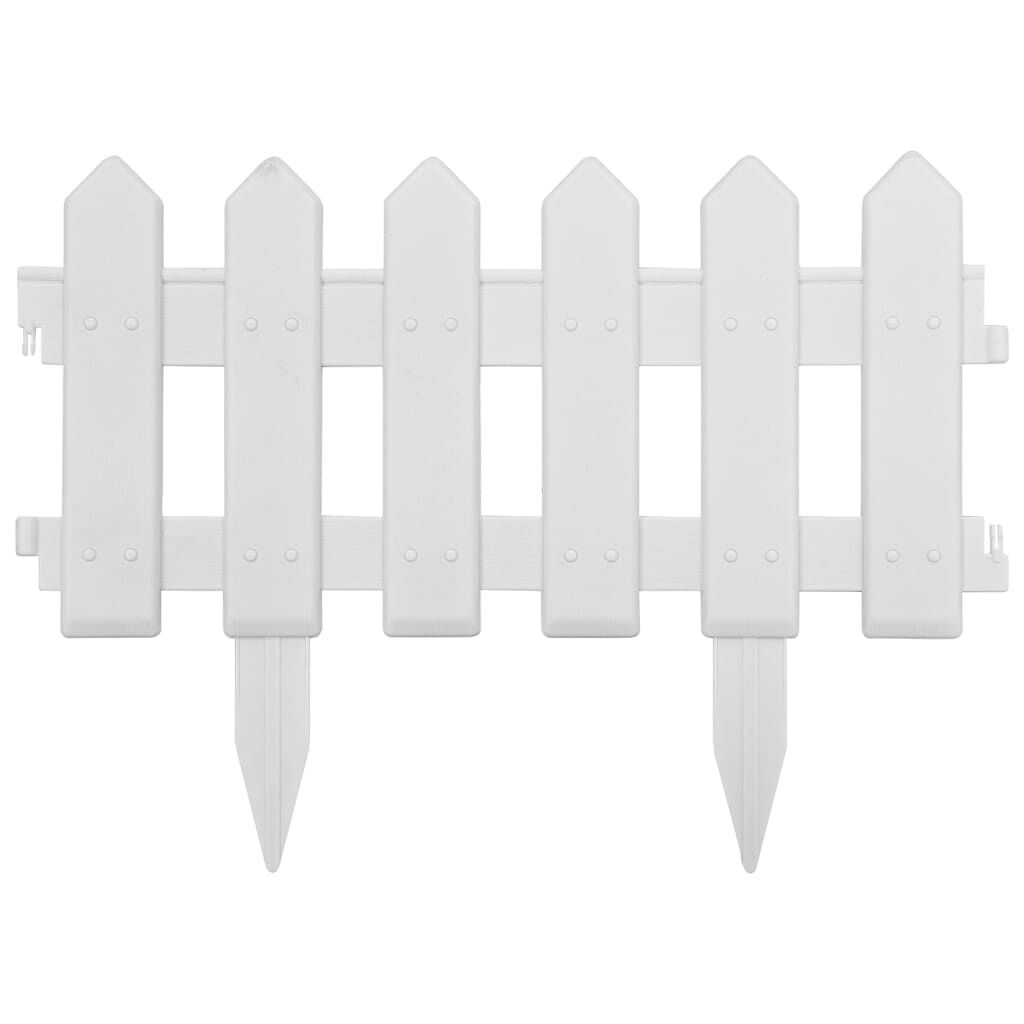 vidaXL Lawn Edgings 25 pcs White 10 m PP