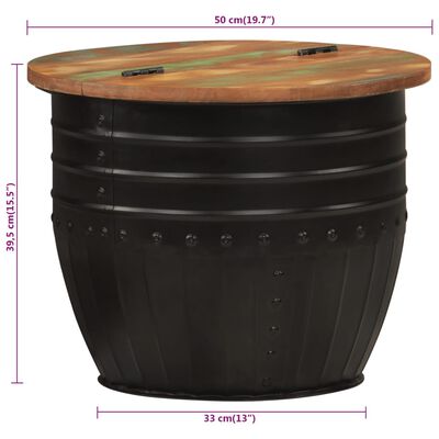 vidaXL Coffee Table Black 50x39.5 cm Solid Wood Reclaimed, black vidaXL Coffee Table Black 50x39.5 cm Solid Wood Reclaimed