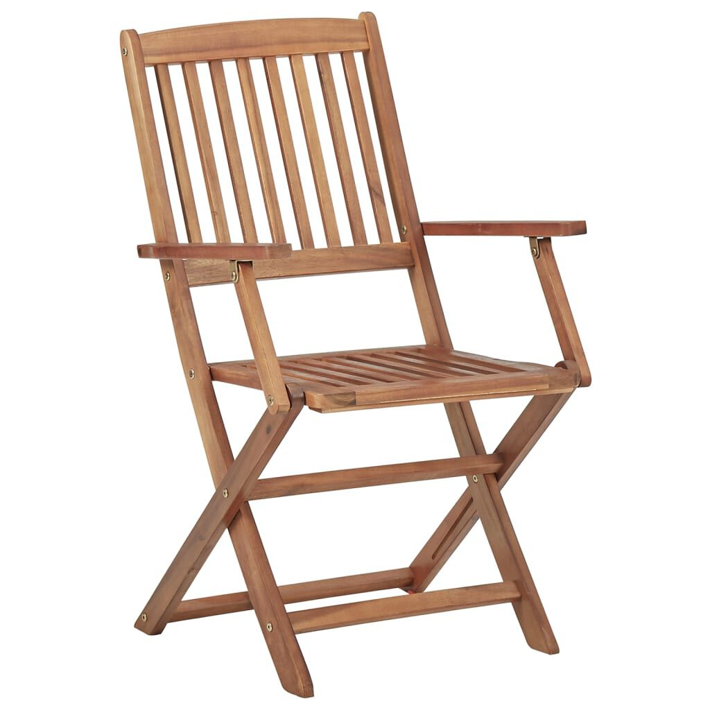 vidaXL Folding Outdoor Chairs 8 pcs Solid Acacia Wood