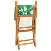 vidaXL Garden Chairs 2 pcs Leaf Pattern Solid Wood Acacia and Fabric