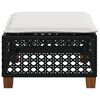 vidaXL Garden Stool with Cushion Black 63.5x56x32 cm Poly Rattan