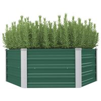 vidaXL Raised Garden Bed 129x129x46 cm Galvanised Steel Green, green vidaXL Raised Garden Bed 129x129x46 cm Galvanised Steel Green