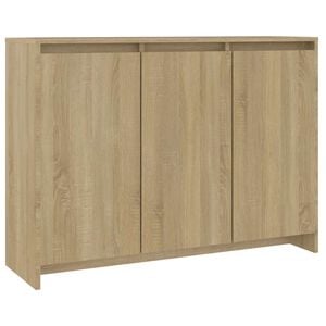 vidaXL Sideboard Sonoma Oak 102x33x75 cm Engineered Wood
