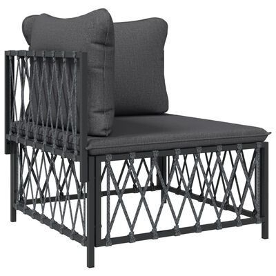 vidaXL 7 Piece Garden Lounge Set with Cushions Anthracite Steel, anthracite vidaXL 7 Piece Garden Lounge Set with Cushions Anthracite Steel