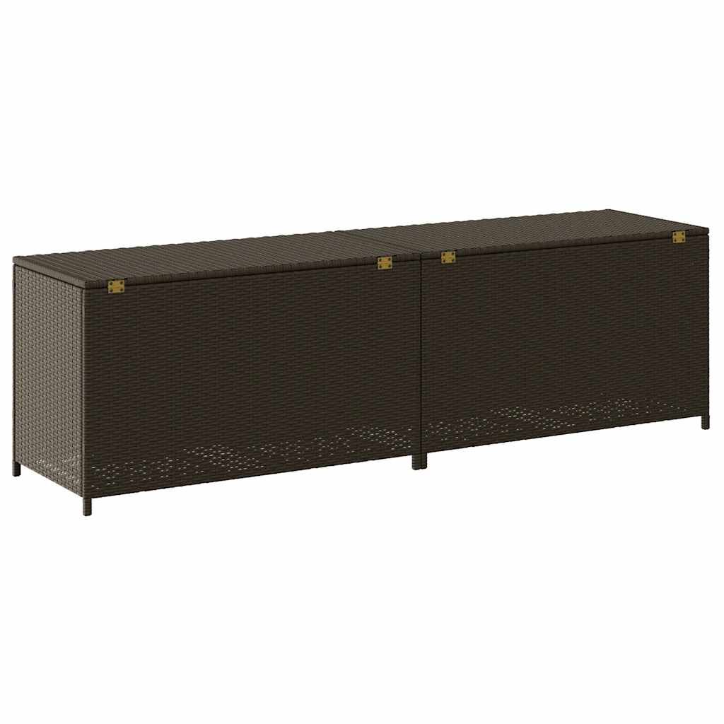 vidaXL Garden Storage Box Poly Rattan 200x50x60 cm Brown