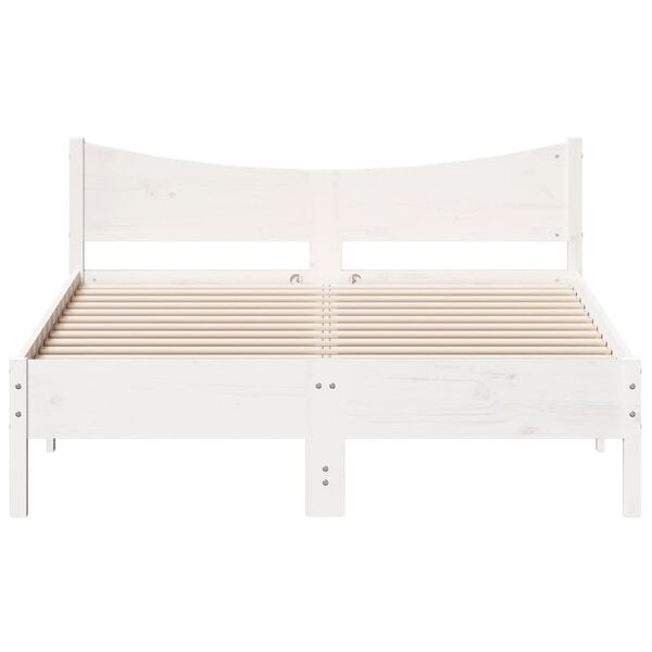 vidaXL Bed Frame without Mattress White 140x200 cm Solid Wood Pine