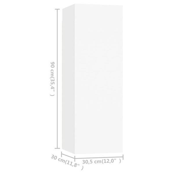 vidaXL TV Cabinets 2 pcs White 30.5x30x90 cm Engineered Wood