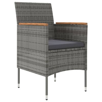 vidaXL 5 Piece Outdoor Dining Set with Cushions Grey and Black, grey and black vidaXL 5 Piece Outdoor Dining Set with Cushions Grey and Black