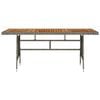 vidaXL Garden Table Grey 160x70x72 cm Poly Rattan & Solid Acacia Wood