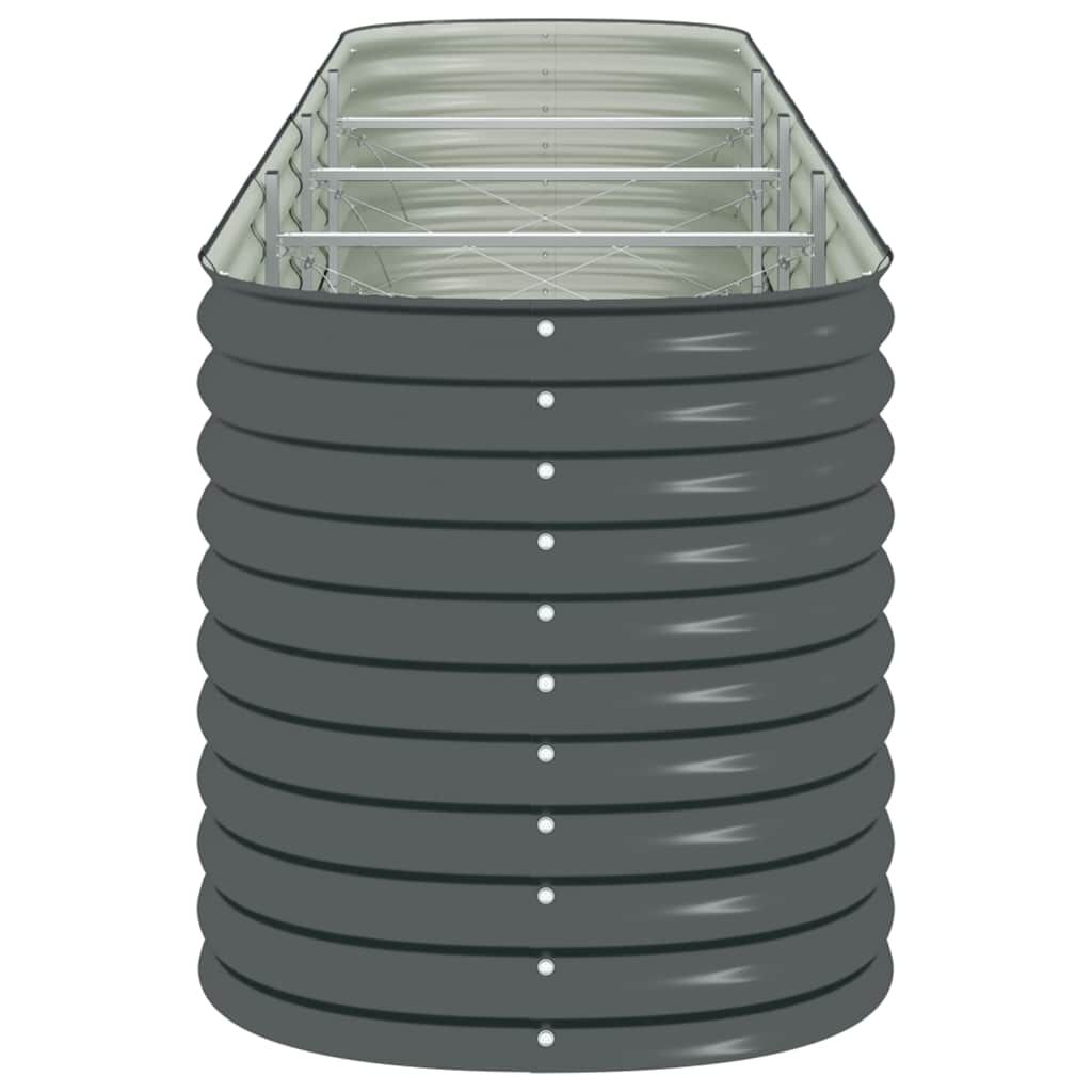 vidaXL Garden Raised Bed 400x80x81 cm Galvanised Steel Grey