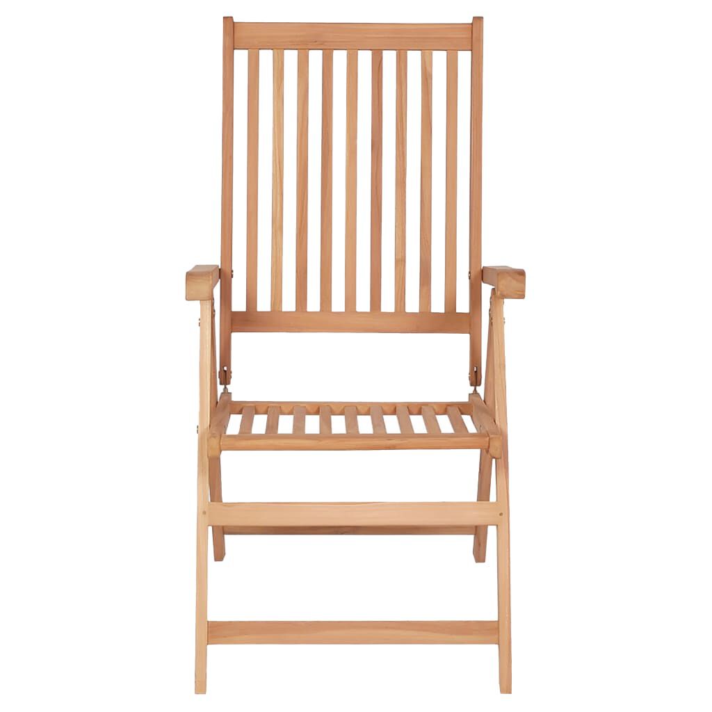 vidaXL Reclining Garden Chairs 4 pcs Solid Teak Wood